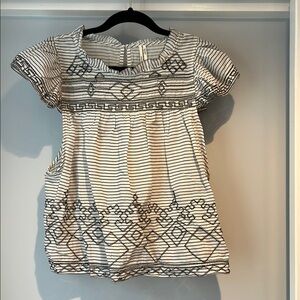 Anthropologie Striped Black and White Top
